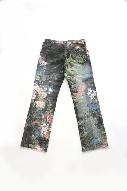 Roberto Cavalli FW 1994 floral jeans