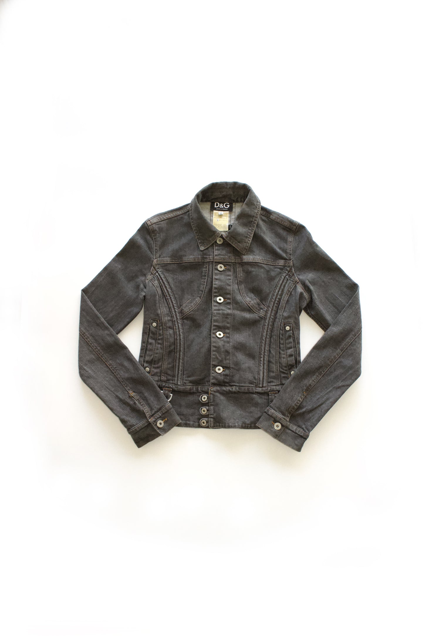 Dolce & Gabbana SS 2003 grey denim jacket with zipper