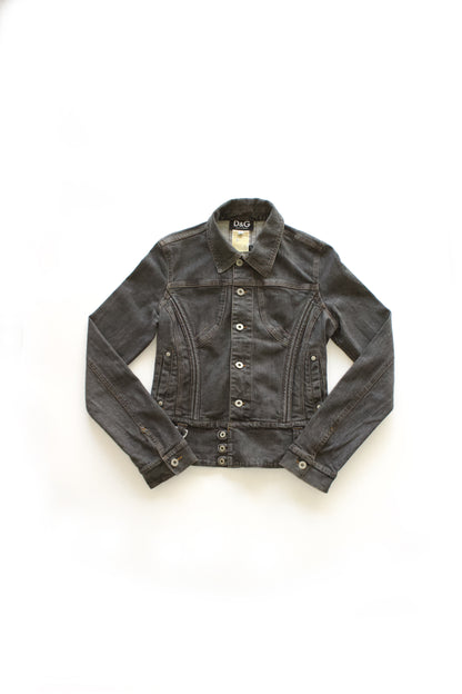 Dolce & Gabbana SS 2003 grey denim jacket with zipper