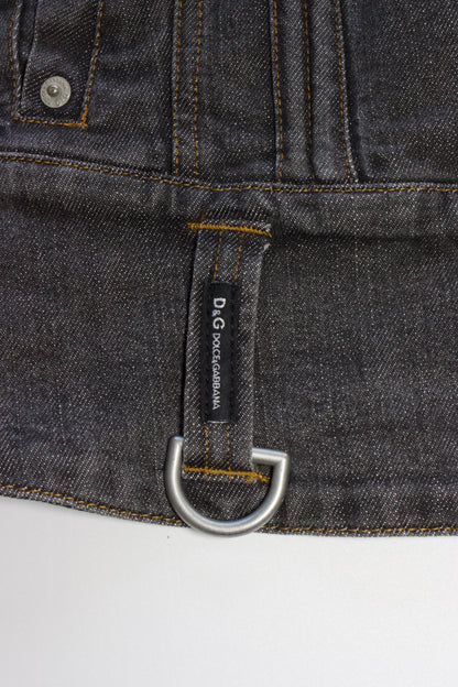 Dolce & Gabbana SS 2003 grey denim jacket with zipper