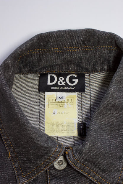 Dolce & Gabbana SS 2003 grey denim jacket with zipper