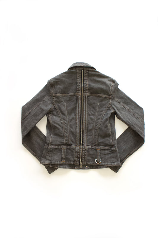Dolce & Gabbana SS 2003 grey denim jacket with zipper