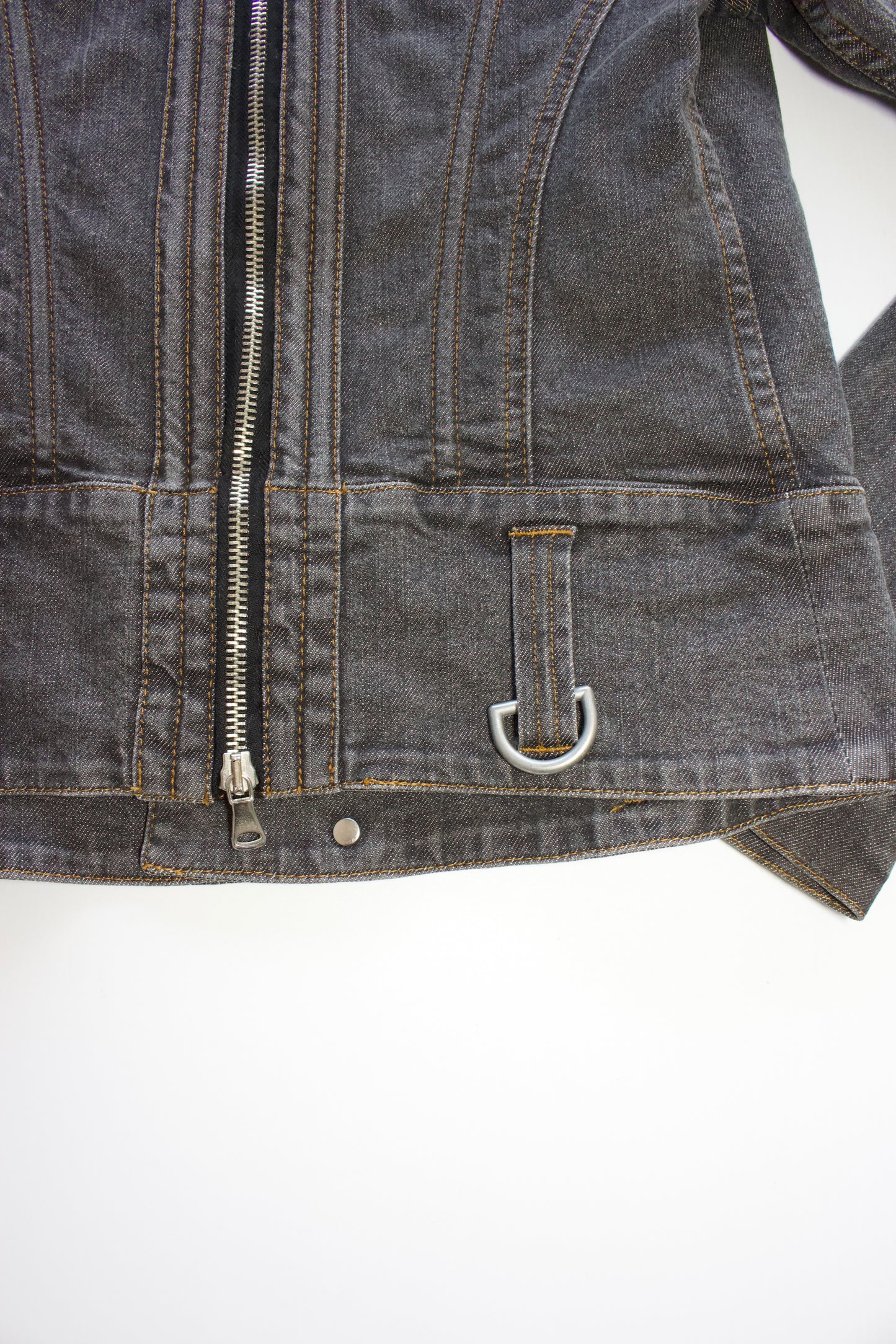 Dolce & Gabbana SS 2003 grey denim jacket with zipper