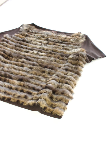 GF Ferre t-shirt with fur appliqué