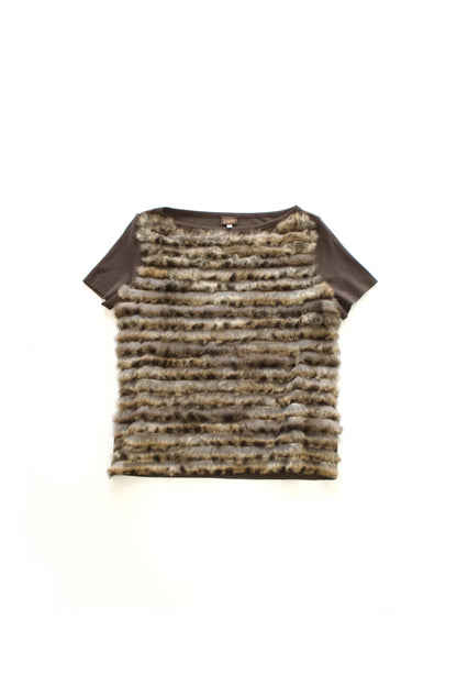 GF Ferre t-shirt with fur appliqué