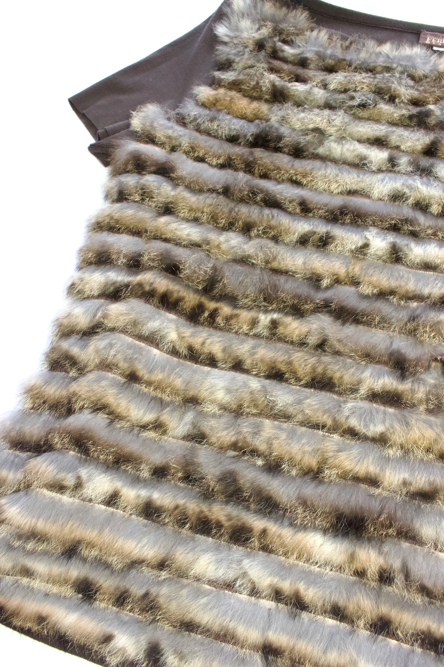 GF Ferre t-shirt with fur appliqué