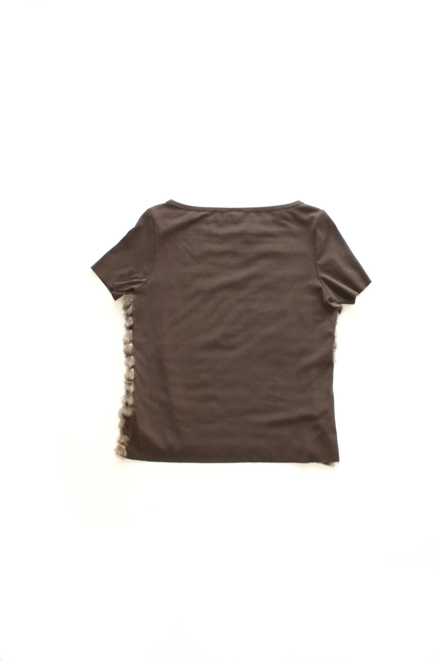 GF Ferre t-shirt with fur appliqué