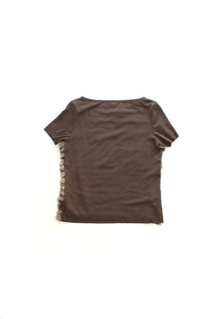 GF Ferre t-shirt with fur appliqué