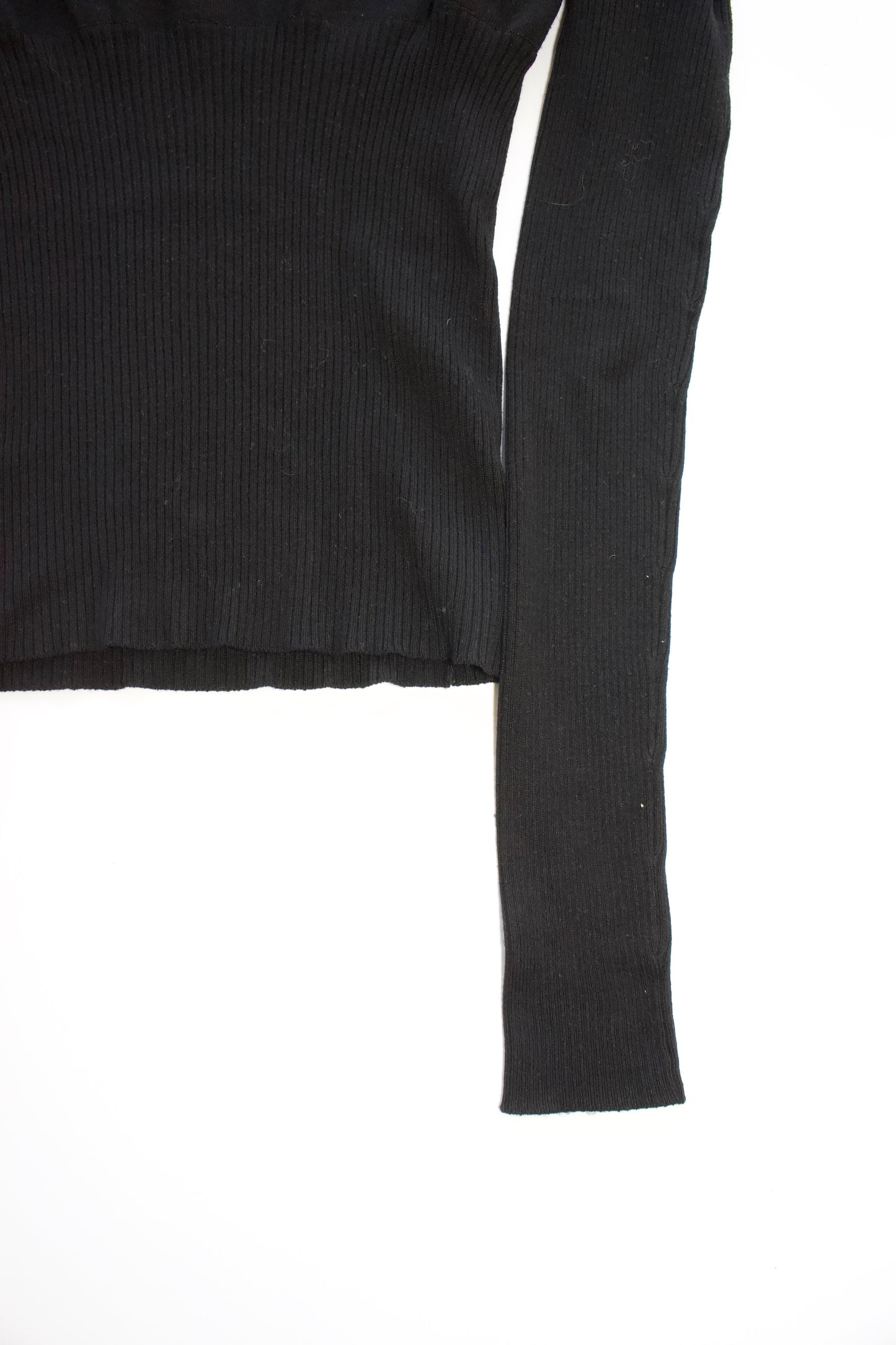 Roberto Cavallli black top with mink fur collar