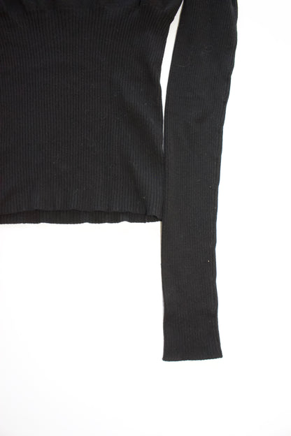 Roberto Cavallli black top with mink fur collar