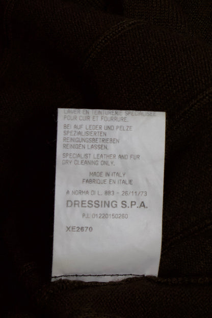 Roberto Cavalli brown top with mink fur sleeve