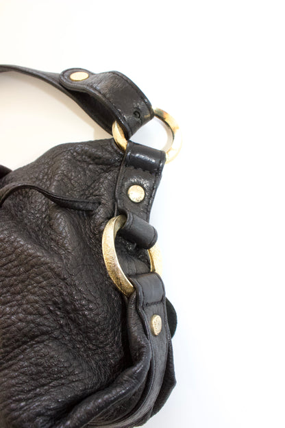 Roberto Cavalli 2000s pleated black leather bag