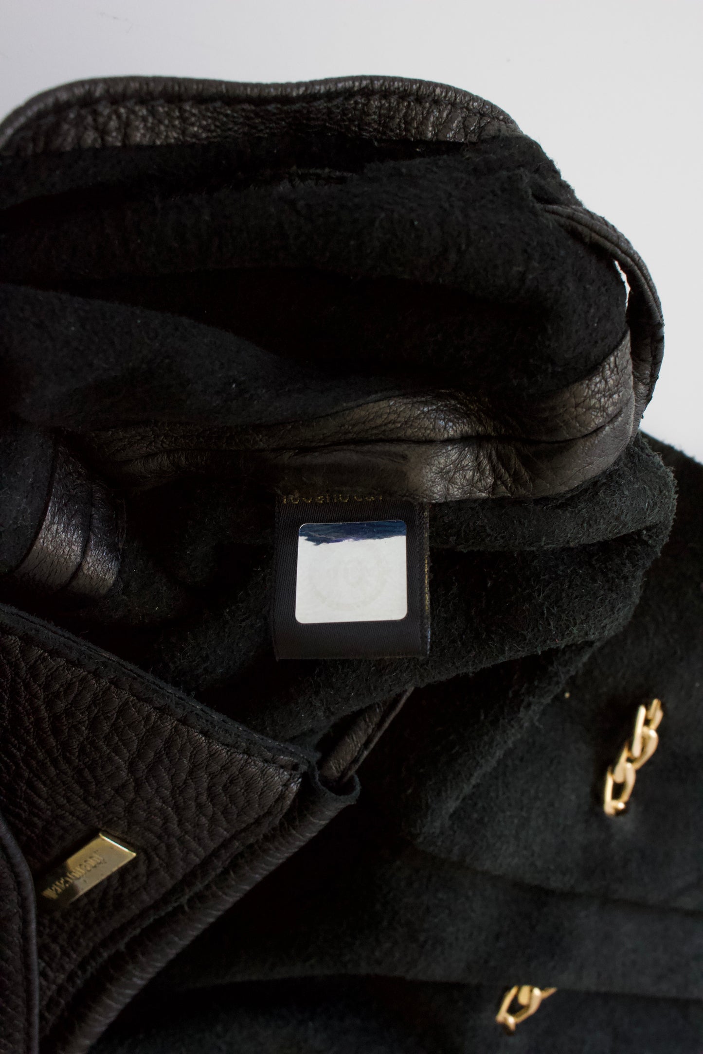 Roberto Cavalli 2000s pleated black leather bag