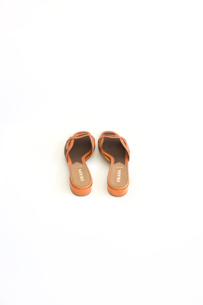 Prada 2000s brown and orange slippers