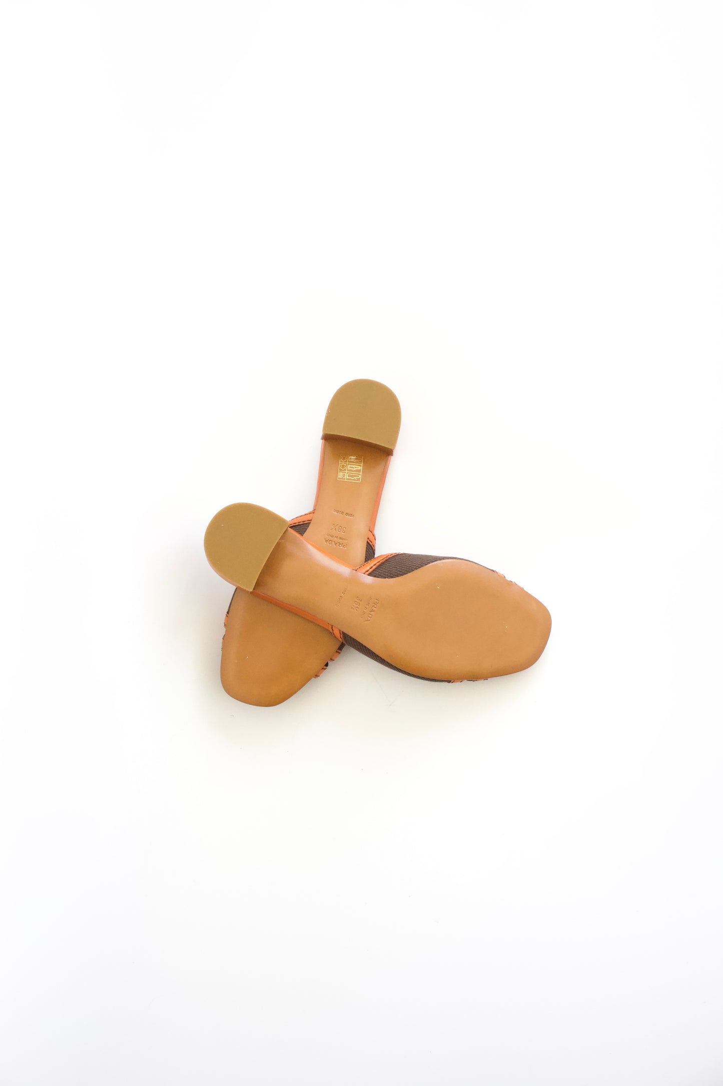 Prada 2000s brown and orange slippers