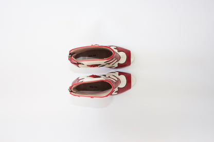 Miu Miu SS 2012 white open-toe boots with roses