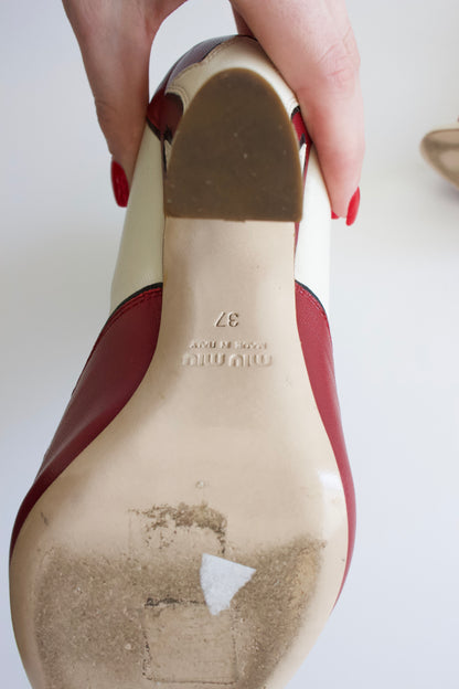 Miu Miu SS 2012 white open-toe boots with roses