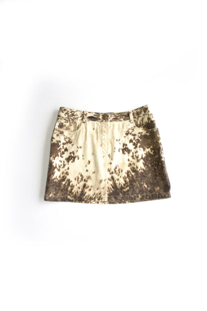 Roberto Cavalli FW 1999 cowhide print mini-skirt
