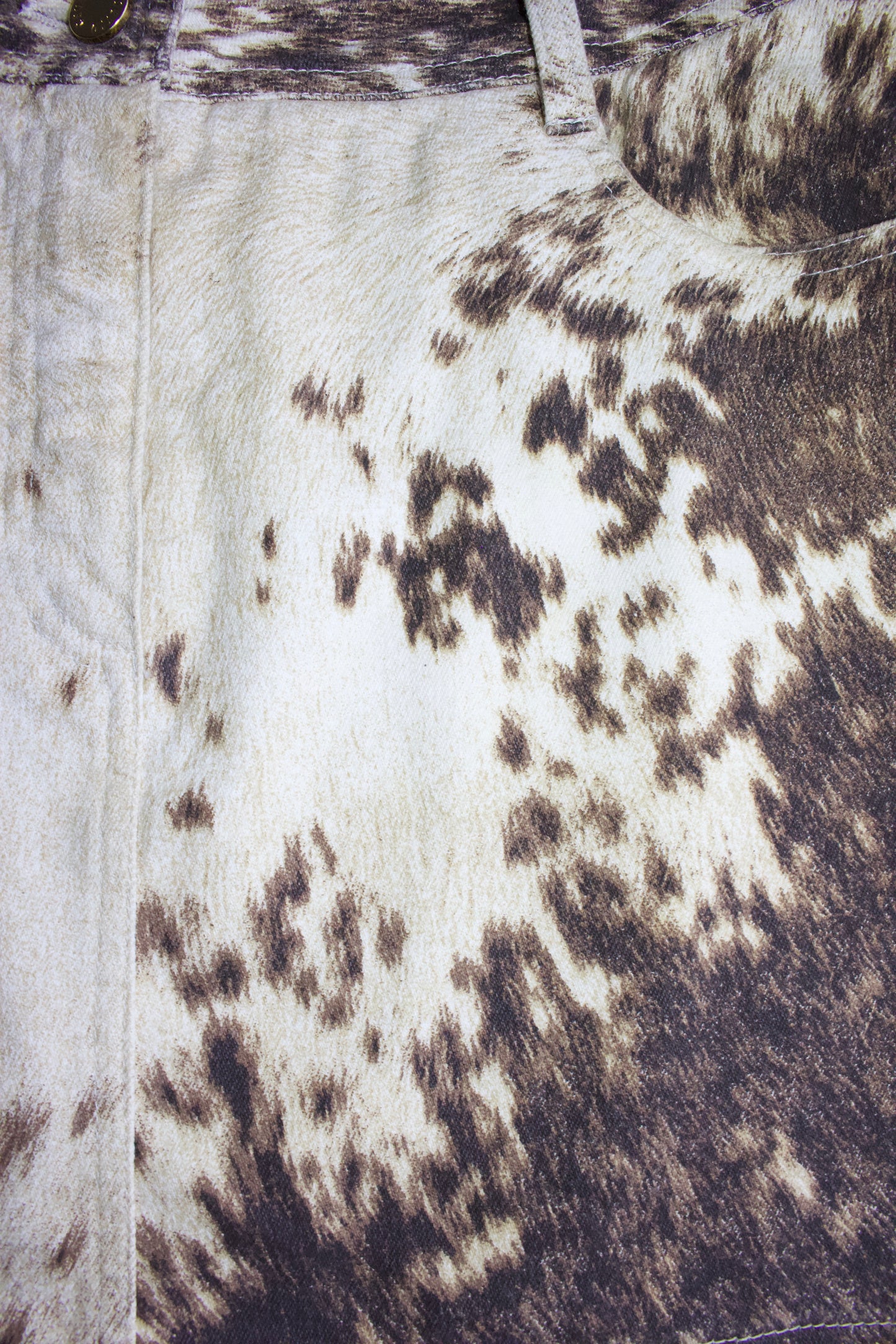 Roberto Cavalli FW 1999 cowhide print mini-skirt