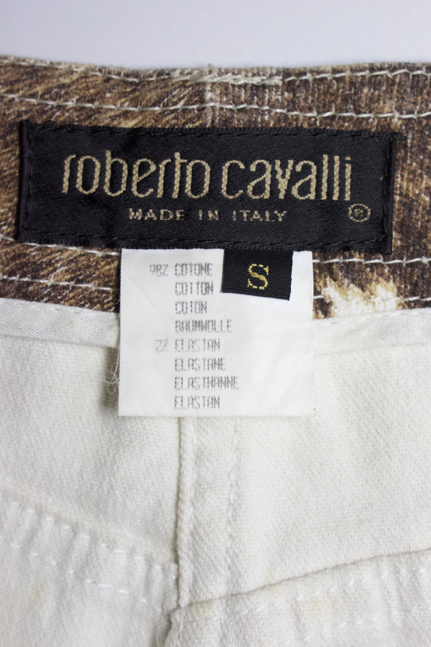 Roberto Cavalli FW 1999 cowhide print mini-skirt