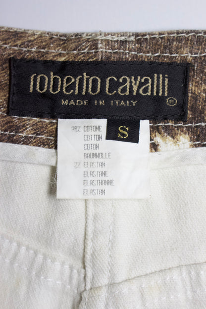 Roberto Cavalli FW 1999 cowhide print mini-skirt