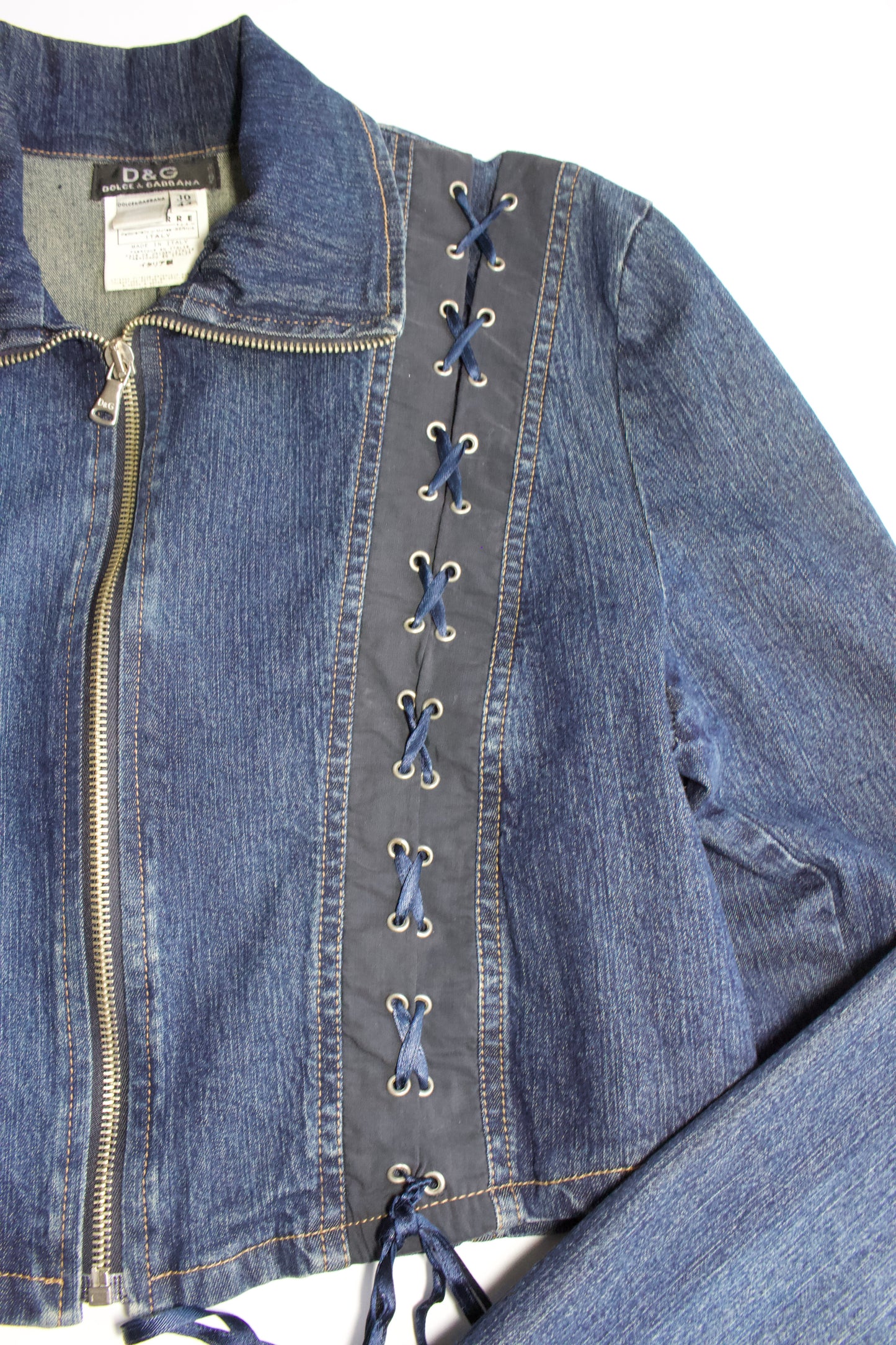 Dolce & Gabbana 2000s denim jacket with lacing
