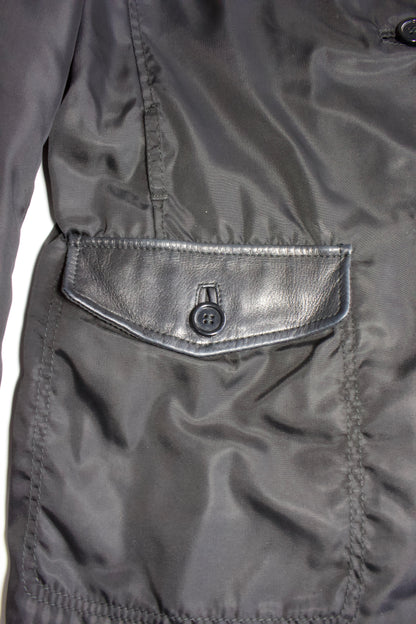 Prada FW 1994 black nylon & leather blazer