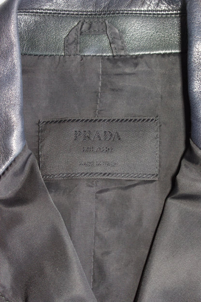 Prada FW 1994 black nylon & leather blazer