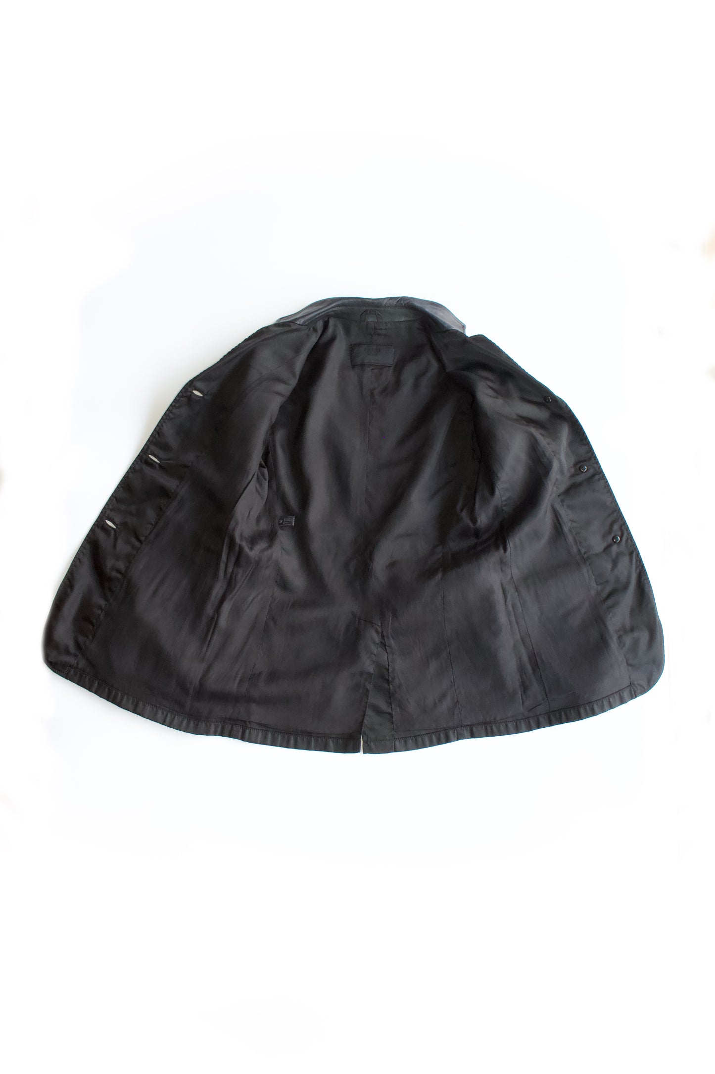 Prada FW 1994 black nylon & leather blazer