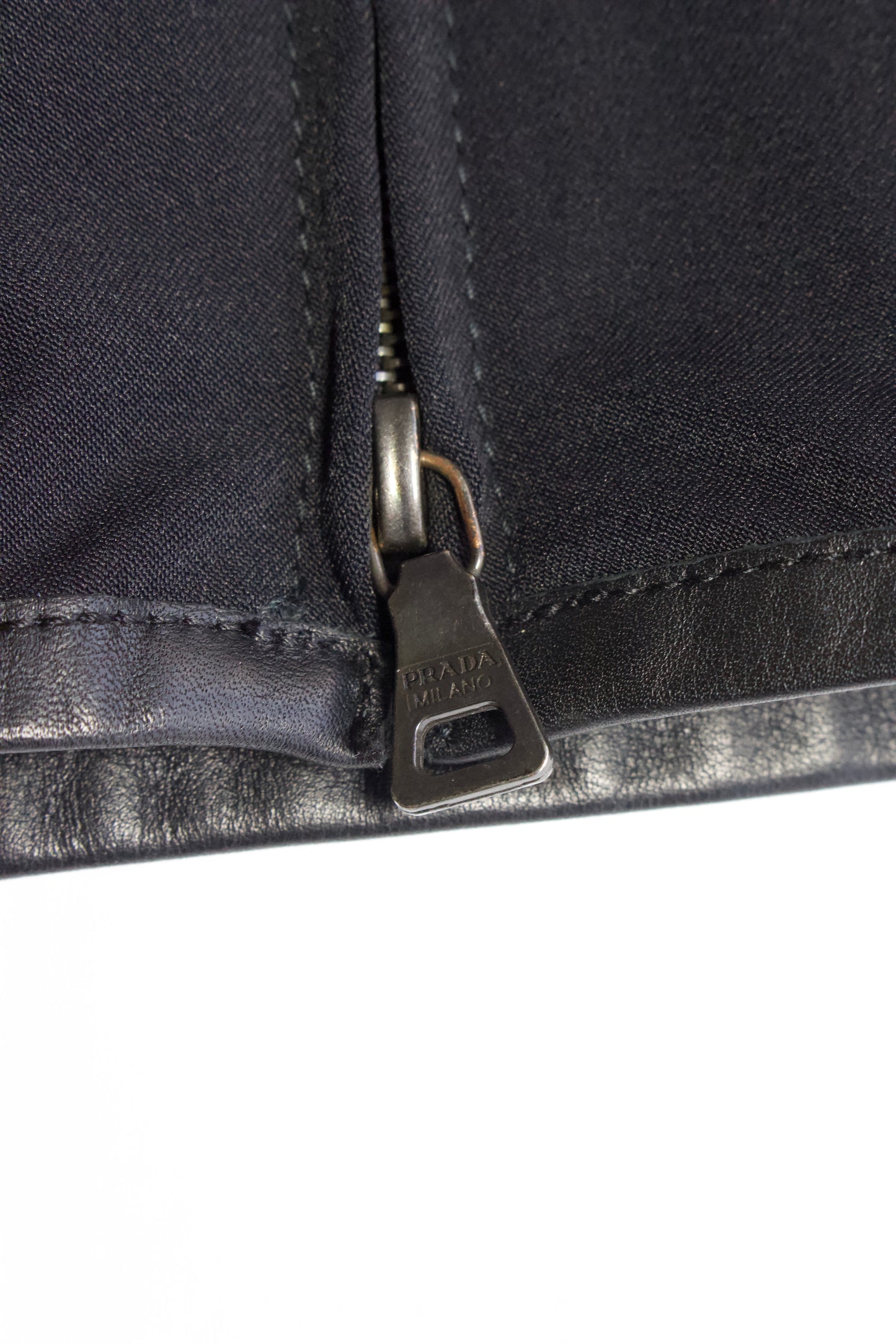 Prada 2000s black skirt with double zipper