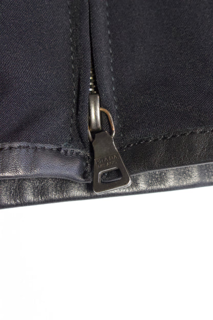 Prada 2000s black skirt with double zipper