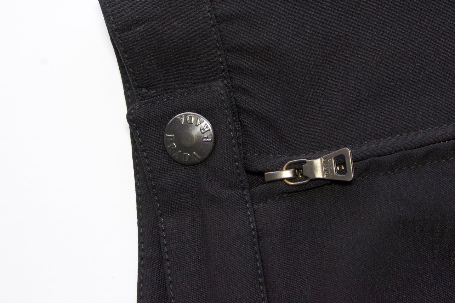 Prada 2000s black skirt with double zipper