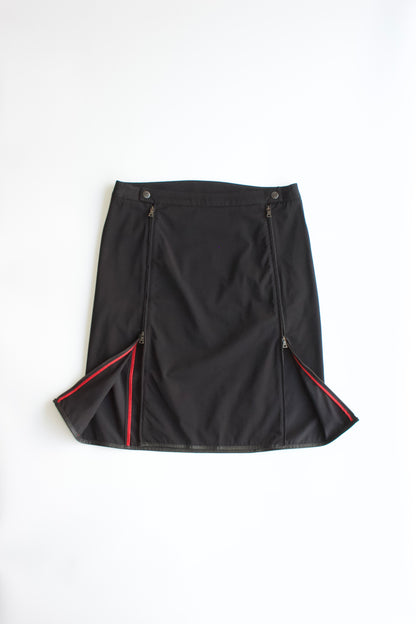 Prada 2000s black skirt with double zipper