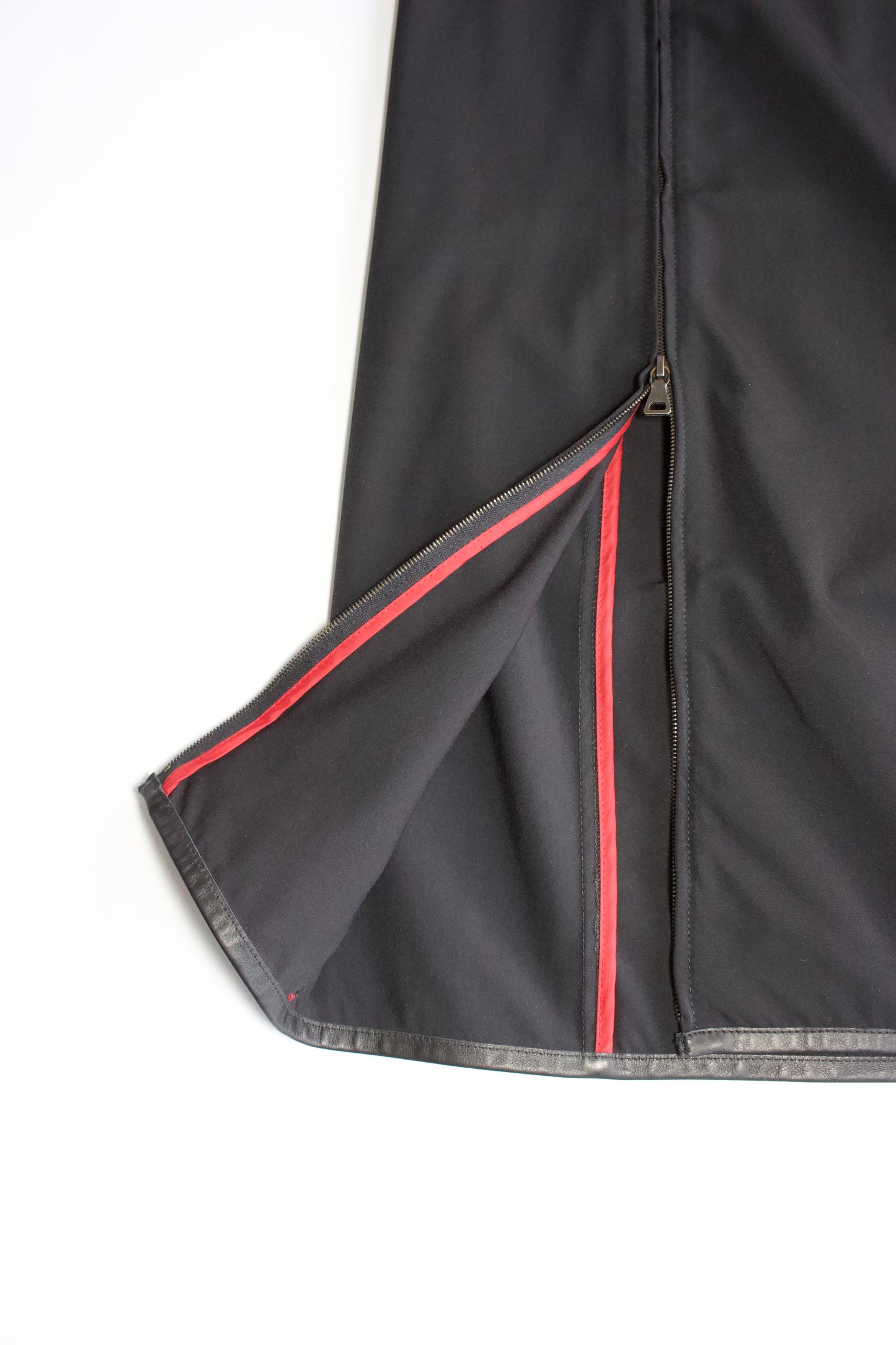 Prada 2000s black skirt with double zipper