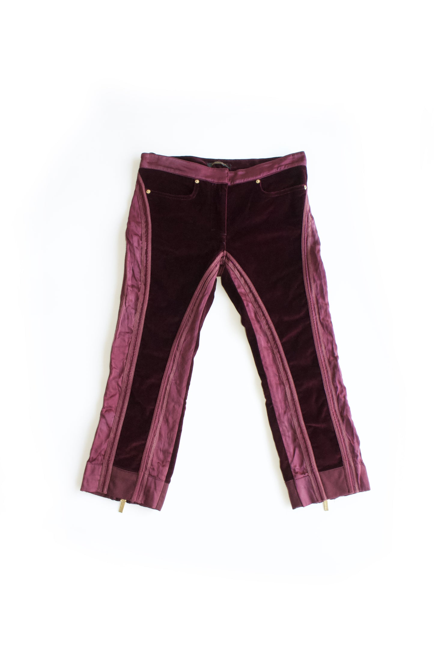 Roberto Cavalli FW 2004 purple velvet capri