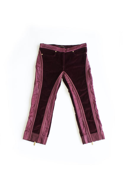 Roberto Cavalli FW 2004 purple velvet capri