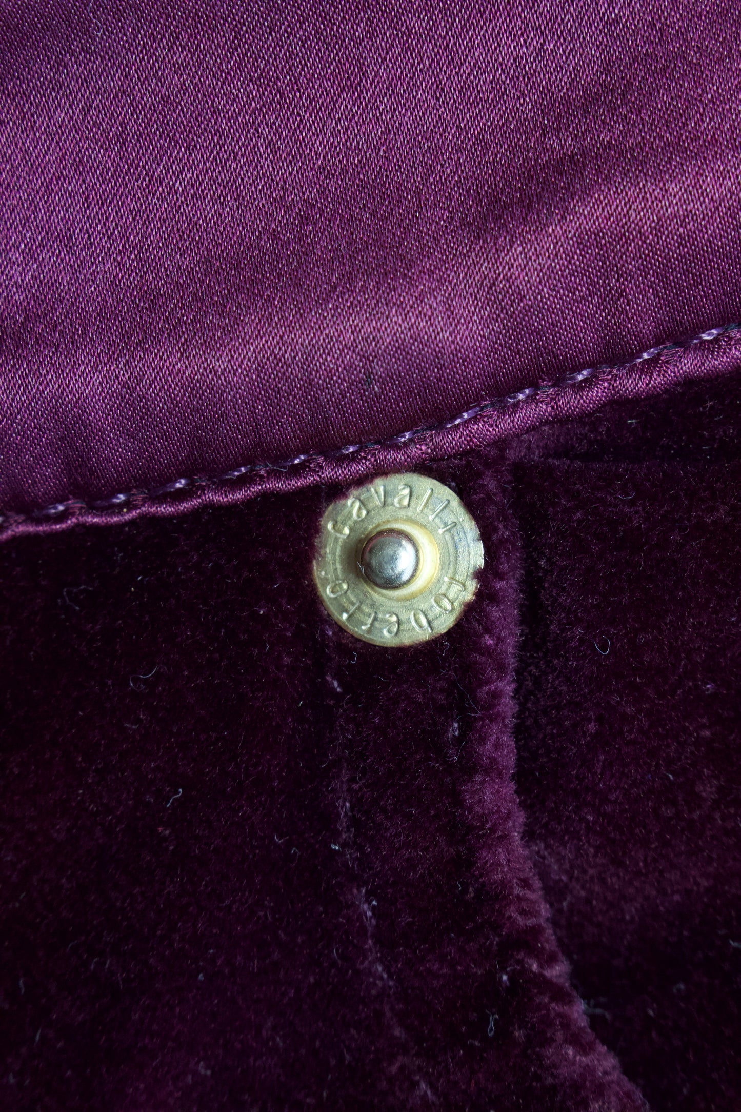 Roberto Cavalli FW 2004 purple velvet capri