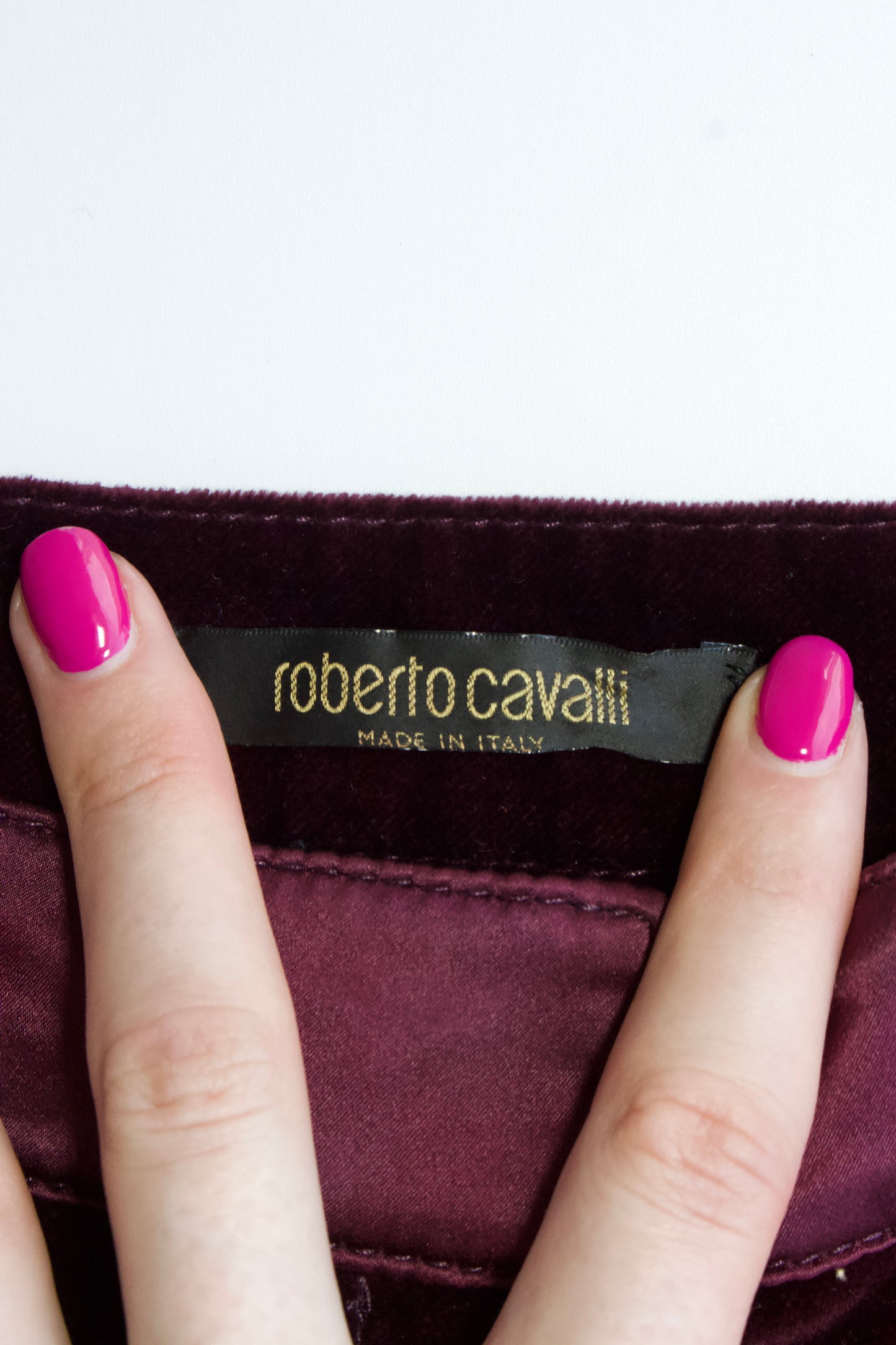 Roberto Cavalli FW 2004 purple velvet capri
