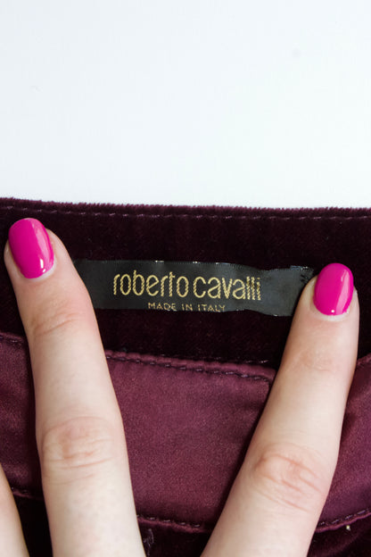 Roberto Cavalli FW 2004 purple velvet capri