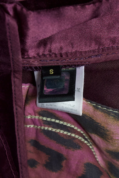 Roberto Cavalli FW 2004 purple velvet capri