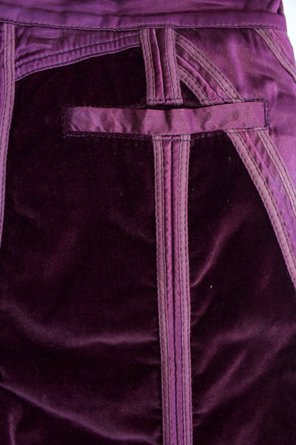 Roberto Cavalli FW 2004 purple velvet capri