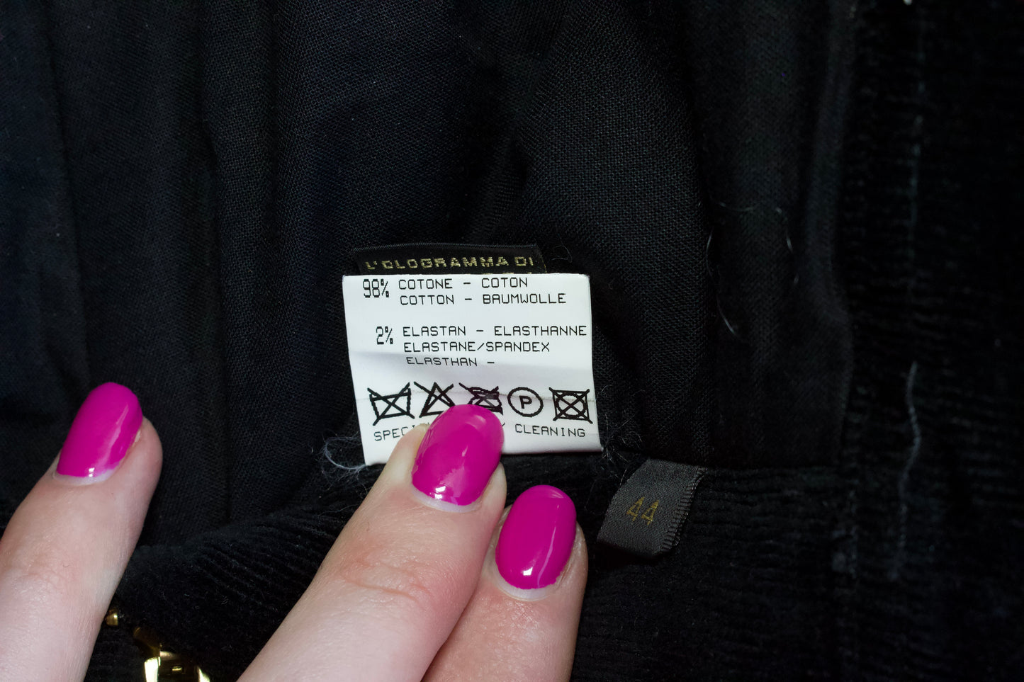 Roberto Cavalli SS 2003 black corduroy & leather capri