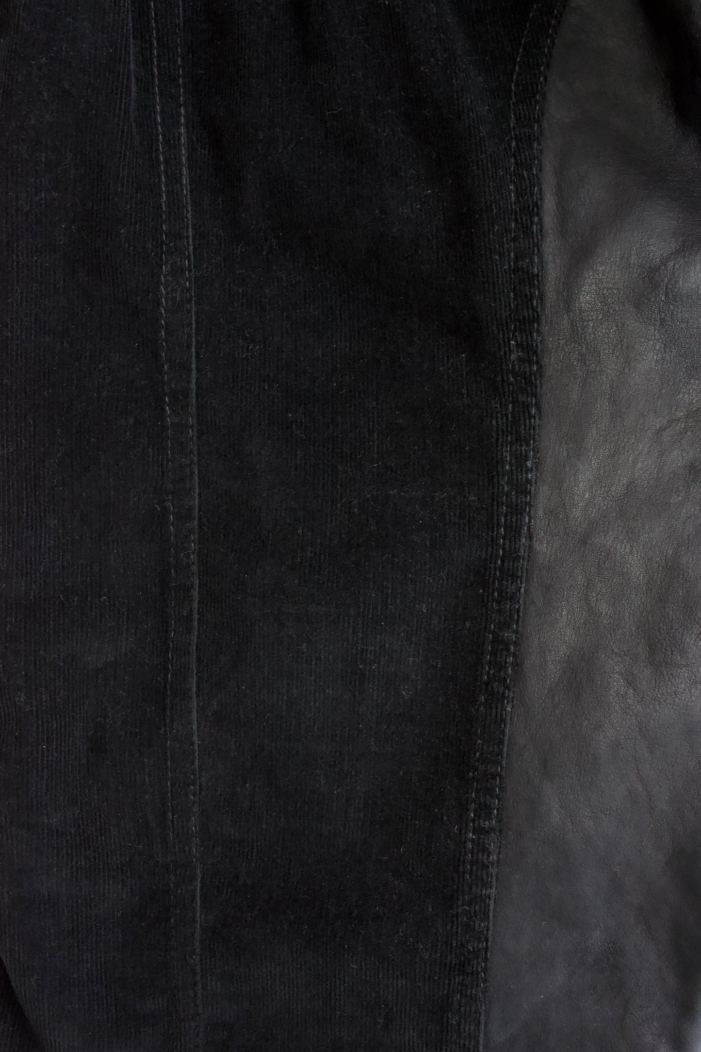 Roberto Cavalli SS 2003 black corduroy & leather capri