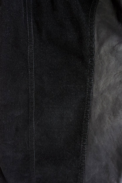 Roberto Cavalli SS 2003 black corduroy & leather capri