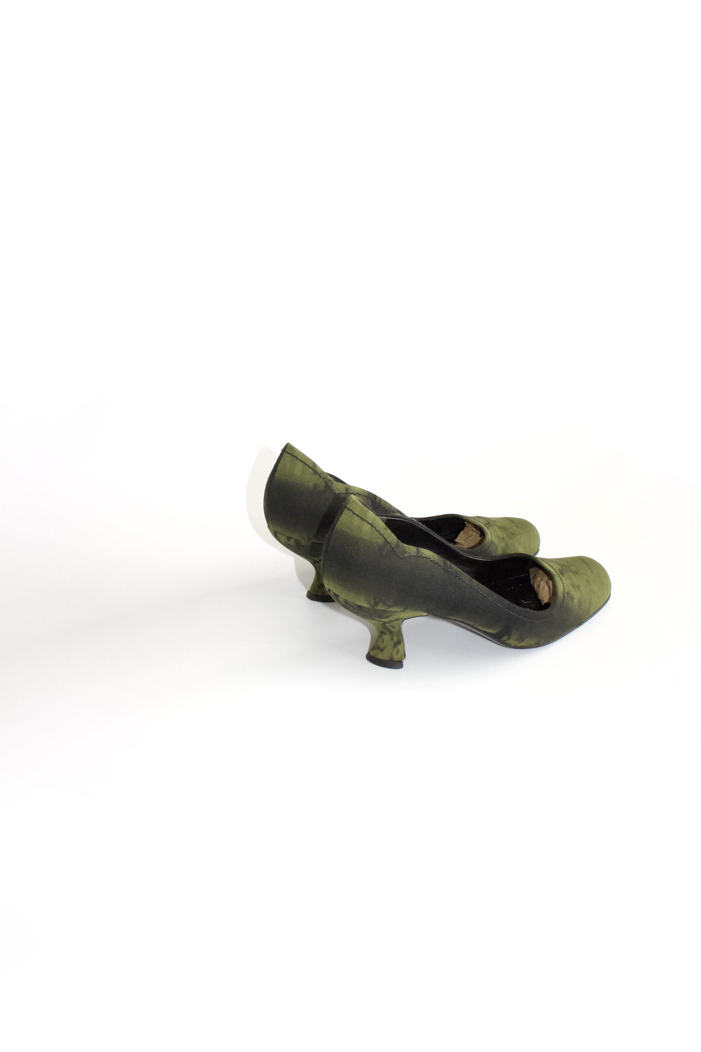 Prada FW 2004 green curved heels