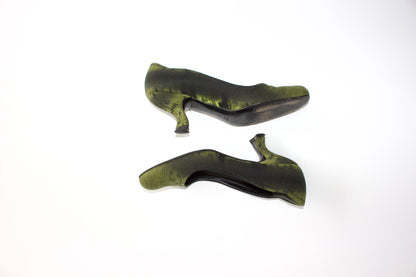 Prada FW 2004 green curved heels