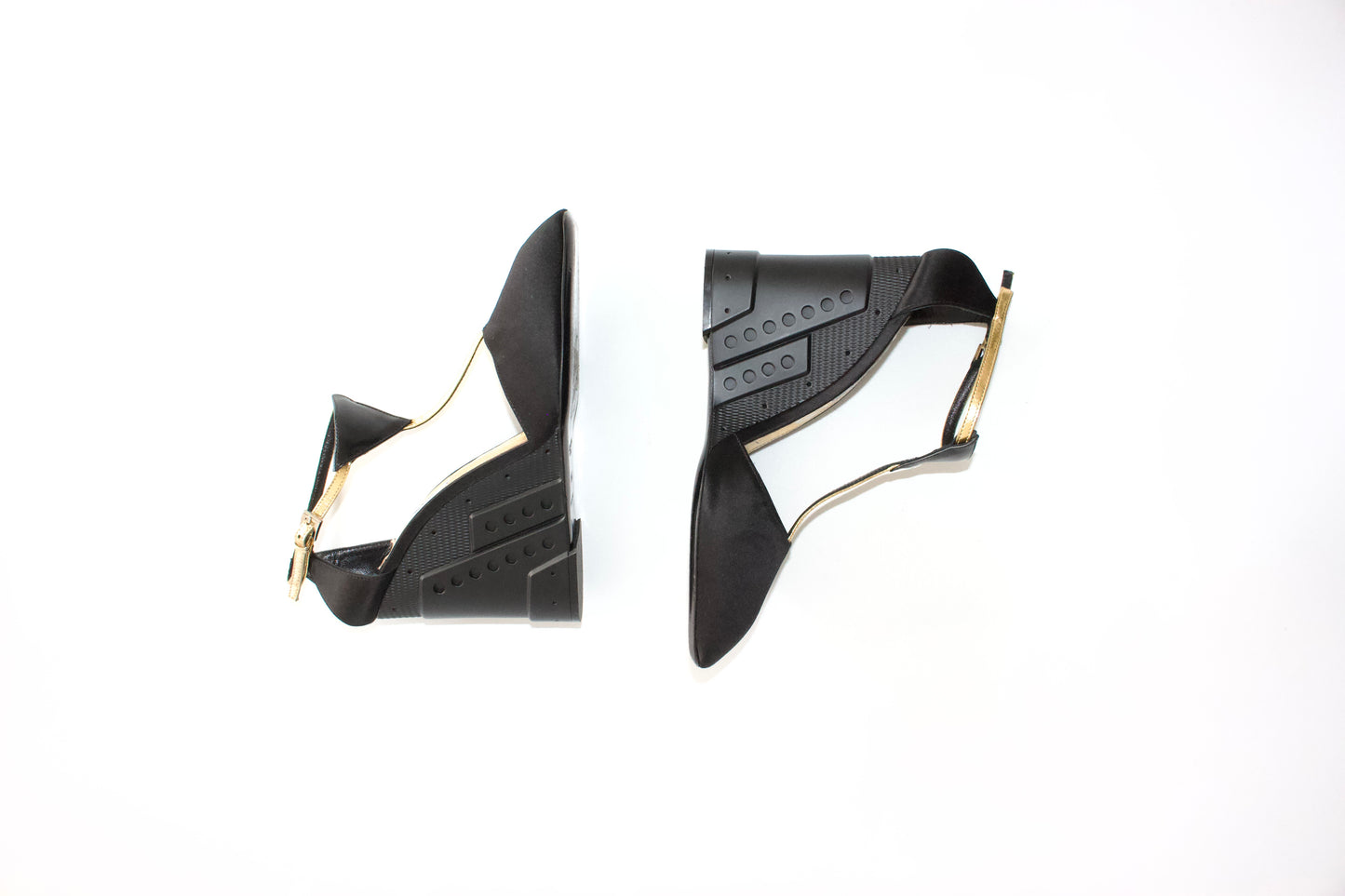 Prada FW 2014 black satin wedges