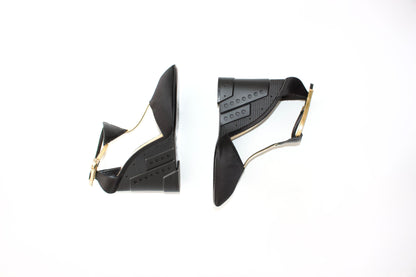 Prada FW 2014 black satin wedges
