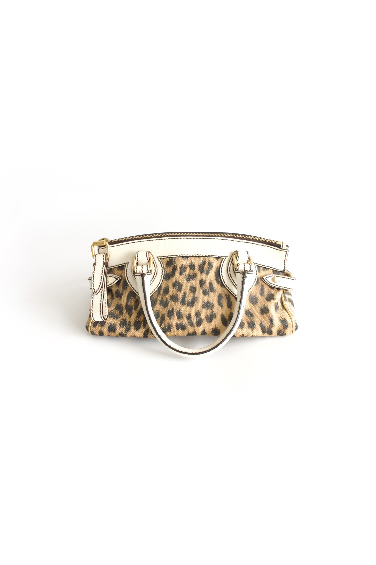 Roberto Cavalli cheetah print canvas handbag