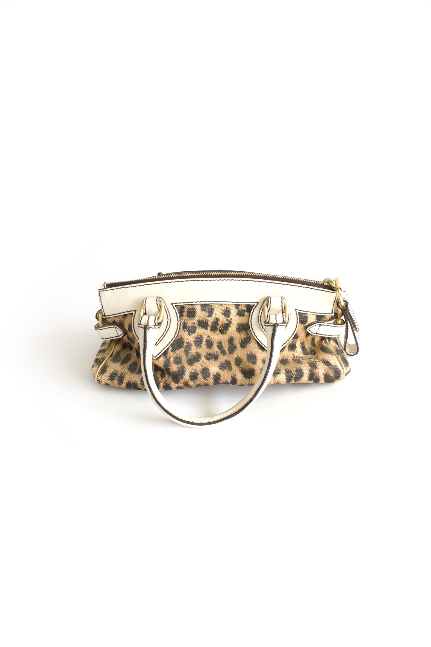 Roberto Cavalli cheetah print canvas handbag